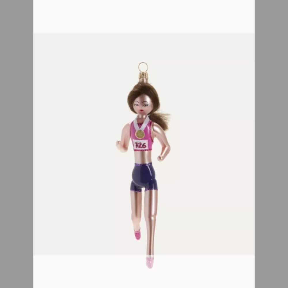 De Carlini Marathon Runner Girl Christmas Ornament